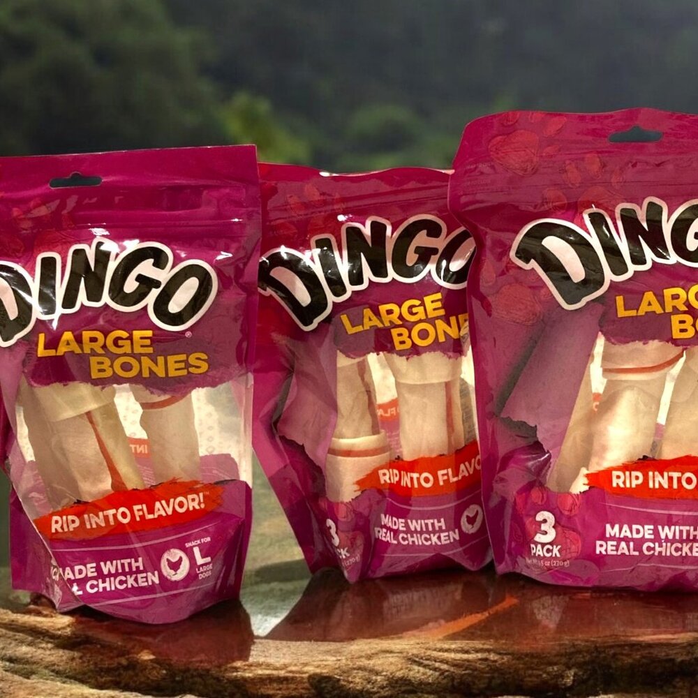 Large Dog Bones 3 Packs of 3 Dingo Bones Made Rawhide Chews